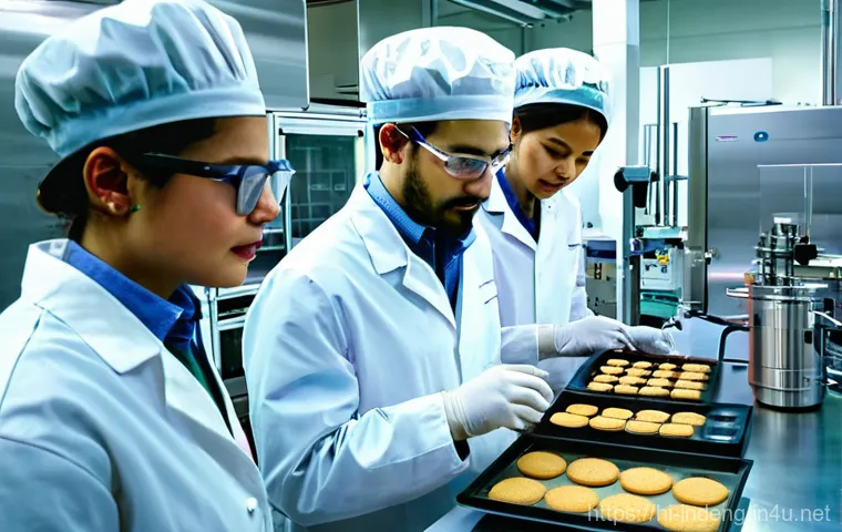 산업공학에서의 통계 분석 - **A modern, bustling factory floor at dawn.** Industrial engineers, dressed in smart-casual workwear...