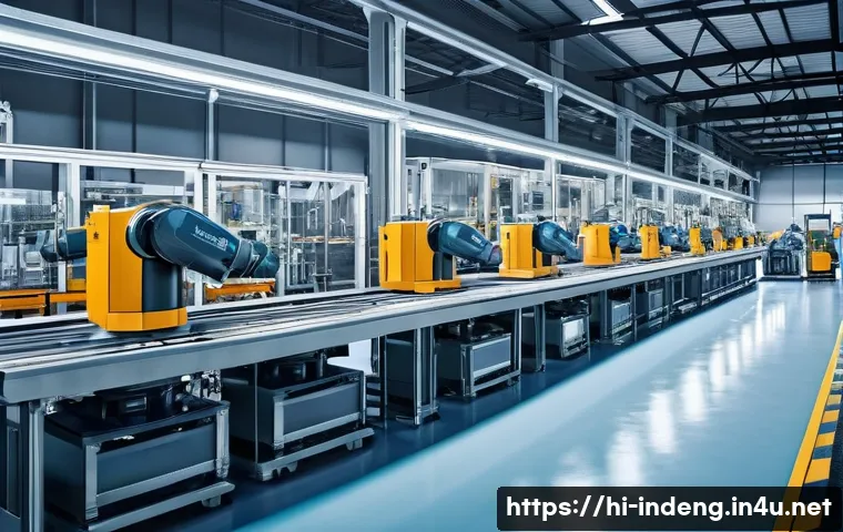 산업공학과 데이터 엔지니어링 - A modern industrial production line equipped with advanced machine learning technology: detailed sen...