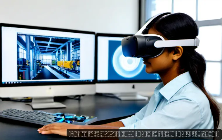 Home 17 산업공학과 메타버스 - Photorealistic industrial engineering student in a modern Indian university lab, wearing a modest ca...